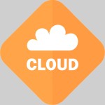 Bild - Weiße Wolke in oranger Raute