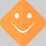 Bild - Smiley in oranger Raute